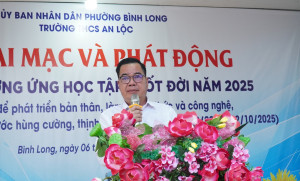 PHƯỜNG BÌNH LONG PHÁT ĐỘNG TUẦN LỄ HƯỞNG ỨNG HỌC TẬP SUẤT ĐỜI NĂM 2025