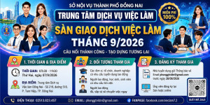 SÀN GIAO DỊCH VIỆC LÀM THÁNG 9/2026 – CƠ HỘI VIỆC LÀM, KẾT NỐI TƯƠNG LAI!